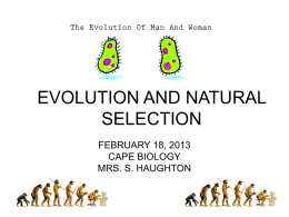 evolution and natural selection - CAPE Biology Unit 1 Haughton