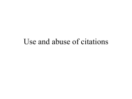 Use and abuse of citations