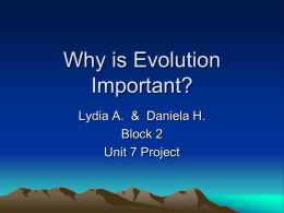Why is Evolution Important?