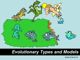Evolutionary Types and Models - Free State High School Support