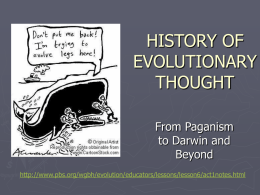 HISTORY OF EVOLUTIONARY THOUGHTNEW