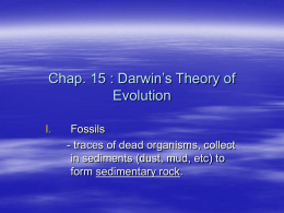 Chap. 15 : Darwin`s Theory of Evolution