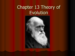 Chapter 13 Theory of Evolution Darwin