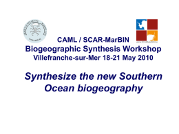 CAML / SCAR-MarBIN Biogeographic Synthesis Workshop