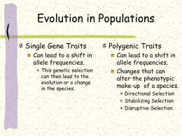 Evolution in Populations