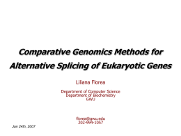 Comparative Genomics Methods for Alternative Splicing of