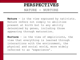 perspectives nature - nurture