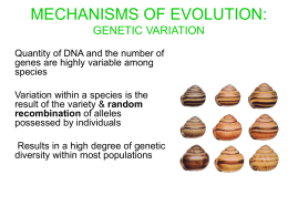 mechanisms of evolution: genetic variation