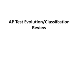 AP Test Evolution Classification Review