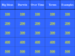 Ch 7 - Evolution Review Jeopardy Game
