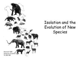 Isolation and the Evolution of New Species - BioGeoWiki