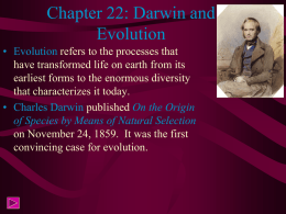Chapter 18: Darwin and Evolution