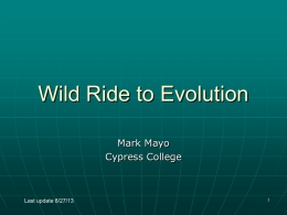 Wild Ride to Evolution
