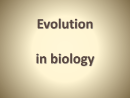 Evolution in biology