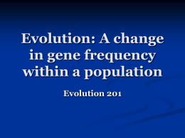 Evolution: A change in gene frequency within a population