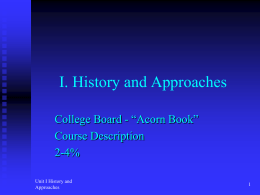 History and Approaches