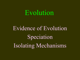 Species and Speciation1
