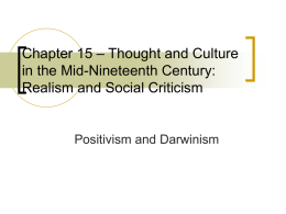 Thought and Culture in the Mid-Nineteenth Century: Realism and
