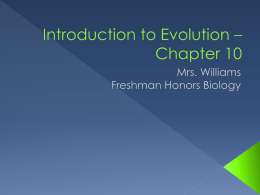 Introduction to Evolution Chapter 10 Honorsx
