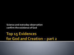 Top 15 Evidences for God and Creation