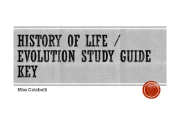 History of Life / Evolution Study Guide KEY