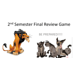 2nd Semester Final Review Game