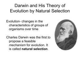 Darwin and His Theory of Evolution by Natural Selection