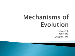 Mechanisms of Evolution: Natural Selection