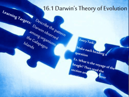 15.1 Darwin*s Theory of Evolution Wed. 2/2