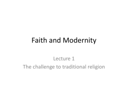 Faith and Modernity - University of Warwick