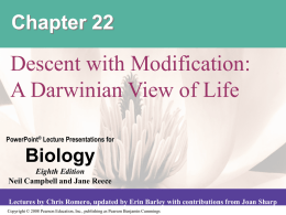 Chapter 22 Darwinian View of Life