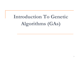 What Are Genetic Algorithms (GAs)?