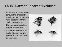 Ch 15 *Darwin*s Theory of Evolution*