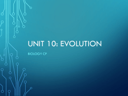 Unit 10: Evolution