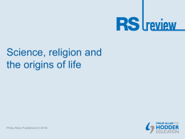 Revision: Science, religion and the origins of life