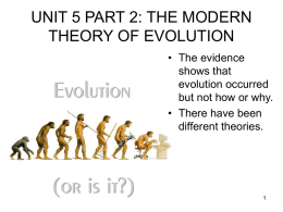 UNIT 5 PART 2 MODERN THEORY OF EVOLUTION