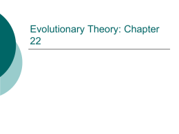 Evolutionary Theory (1)