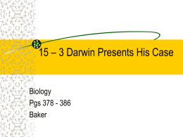 3 Darwin Presents his Case