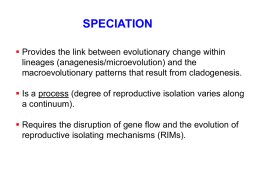 Lecture 12 Speciation II