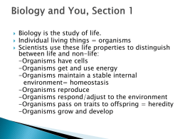 Biology and You, Section 1x
