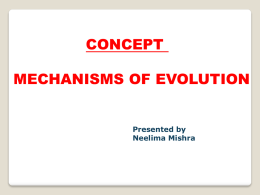 LESSON-I b MECHANISMS OF EVOLUTION