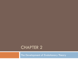Chapter 2 the Development of Evolutionary Theory