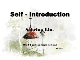 Self - Introduction