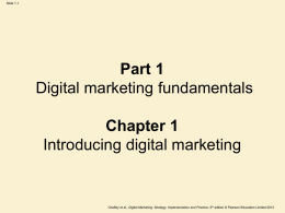 Part 1 Chapter 1 Digital marketing fundamentals Introducing digital marketing