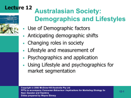 Australasian Society: Demographics and Lifestyles