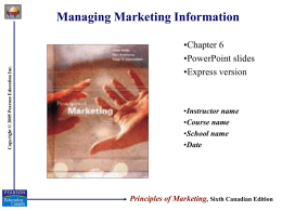The Marketing Research Process
