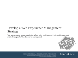 Develop a Web Experience Management Strategy - Info