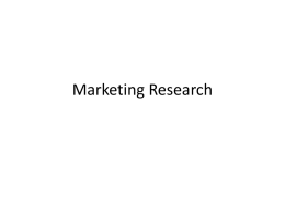 Marketing Research Problem is
