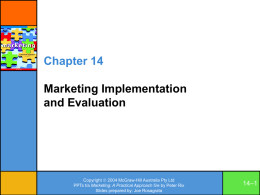 Chapter 14 Marketing implementation and evaluation