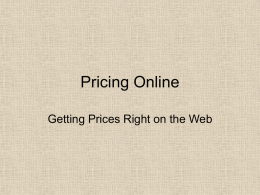 Pricing Online – A McKinsey Study
